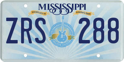 MS license plate ZRS288