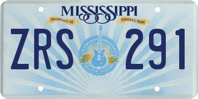 MS license plate ZRS291