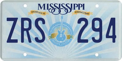 MS license plate ZRS294