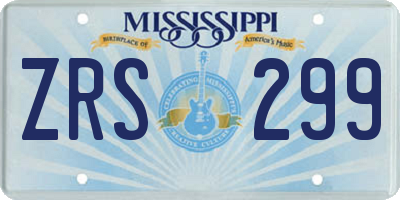 MS license plate ZRS299