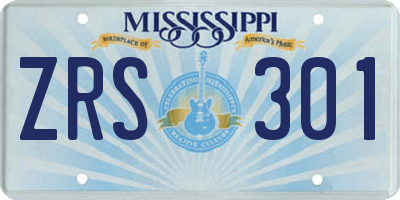 MS license plate ZRS301