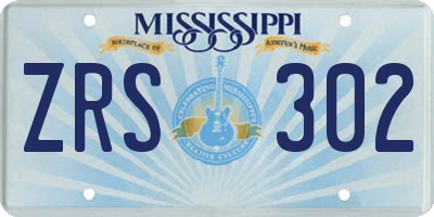 MS license plate ZRS302