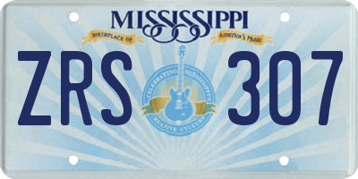 MS license plate ZRS307