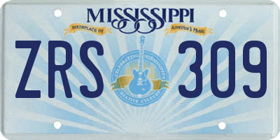 MS license plate ZRS309