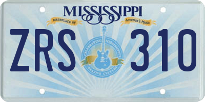 MS license plate ZRS310