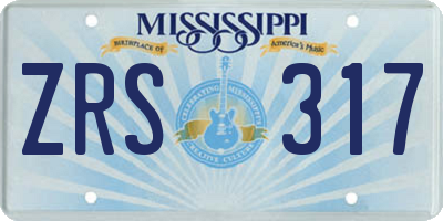 MS license plate ZRS317
