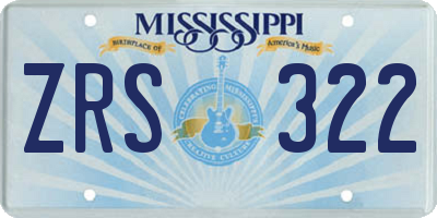 MS license plate ZRS322