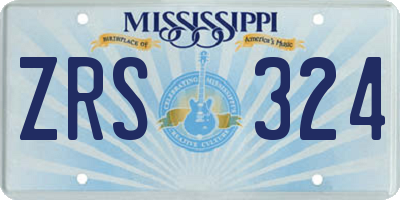 MS license plate ZRS324