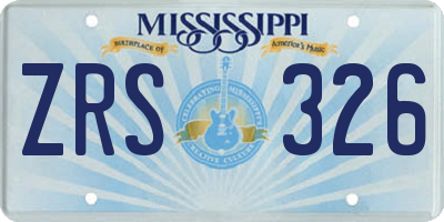 MS license plate ZRS326