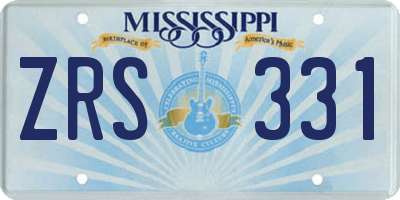 MS license plate ZRS331