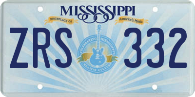 MS license plate ZRS332