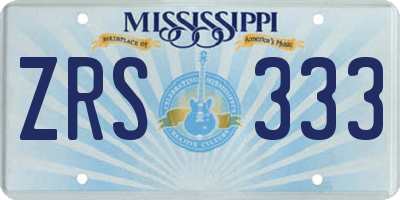 MS license plate ZRS333