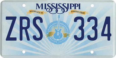 MS license plate ZRS334