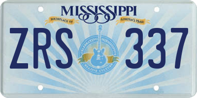 MS license plate ZRS337