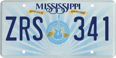 MS license plate ZRS341