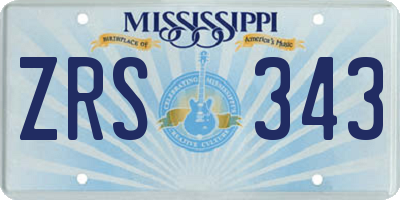 MS license plate ZRS343
