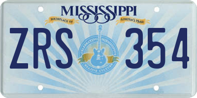 MS license plate ZRS354
