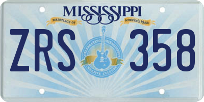 MS license plate ZRS358