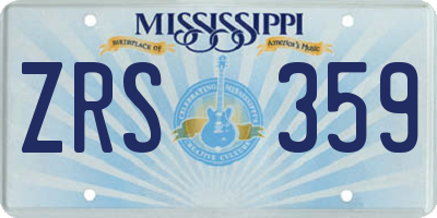 MS license plate ZRS359