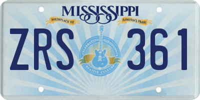 MS license plate ZRS361
