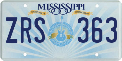 MS license plate ZRS363