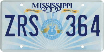 MS license plate ZRS364
