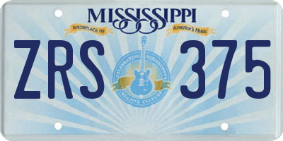 MS license plate ZRS375