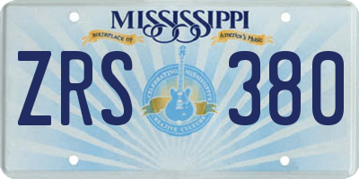 MS license plate ZRS380