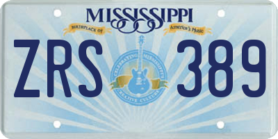 MS license plate ZRS389