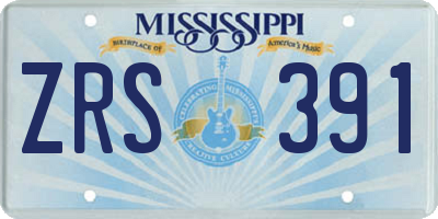 MS license plate ZRS391