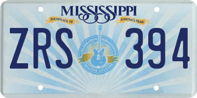 MS license plate ZRS394