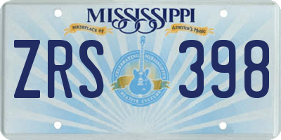 MS license plate ZRS398