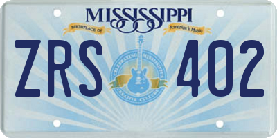 MS license plate ZRS402