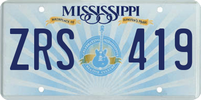 MS license plate ZRS419