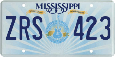 MS license plate ZRS423