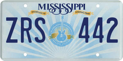 MS license plate ZRS442