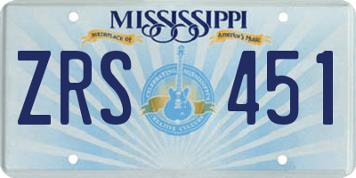 MS license plate ZRS451