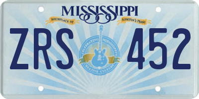 MS license plate ZRS452
