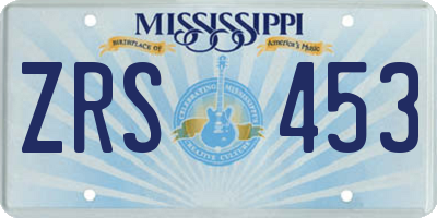 MS license plate ZRS453