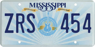 MS license plate ZRS454