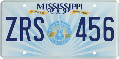 MS license plate ZRS456