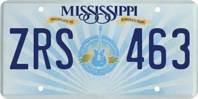 MS license plate ZRS463