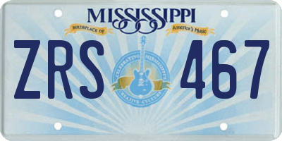 MS license plate ZRS467