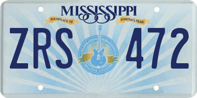 MS license plate ZRS472