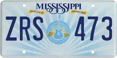 MS license plate ZRS473