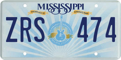 MS license plate ZRS474