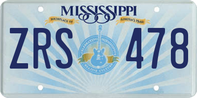 MS license plate ZRS478