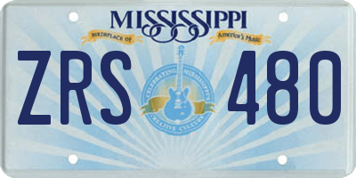 MS license plate ZRS480