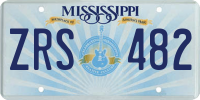 MS license plate ZRS482