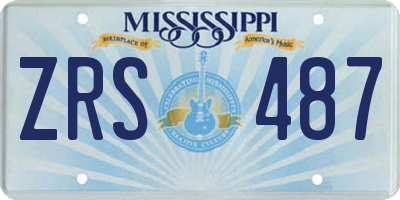 MS license plate ZRS487